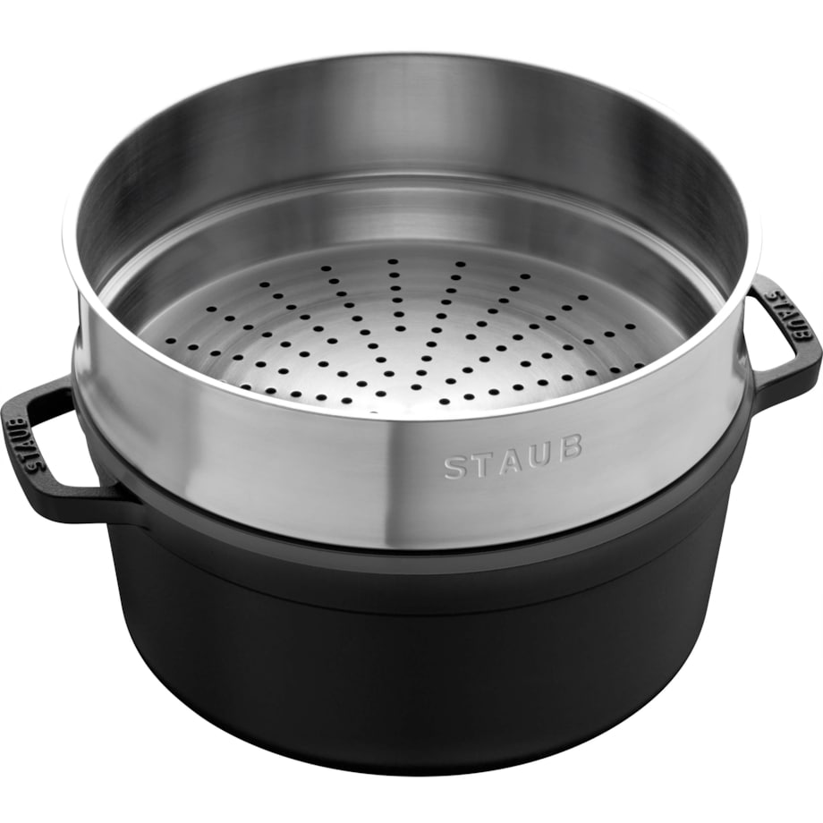 Garnek żeliwny okrągły z wkładem Staub - Czarny, 5.25 ltr
