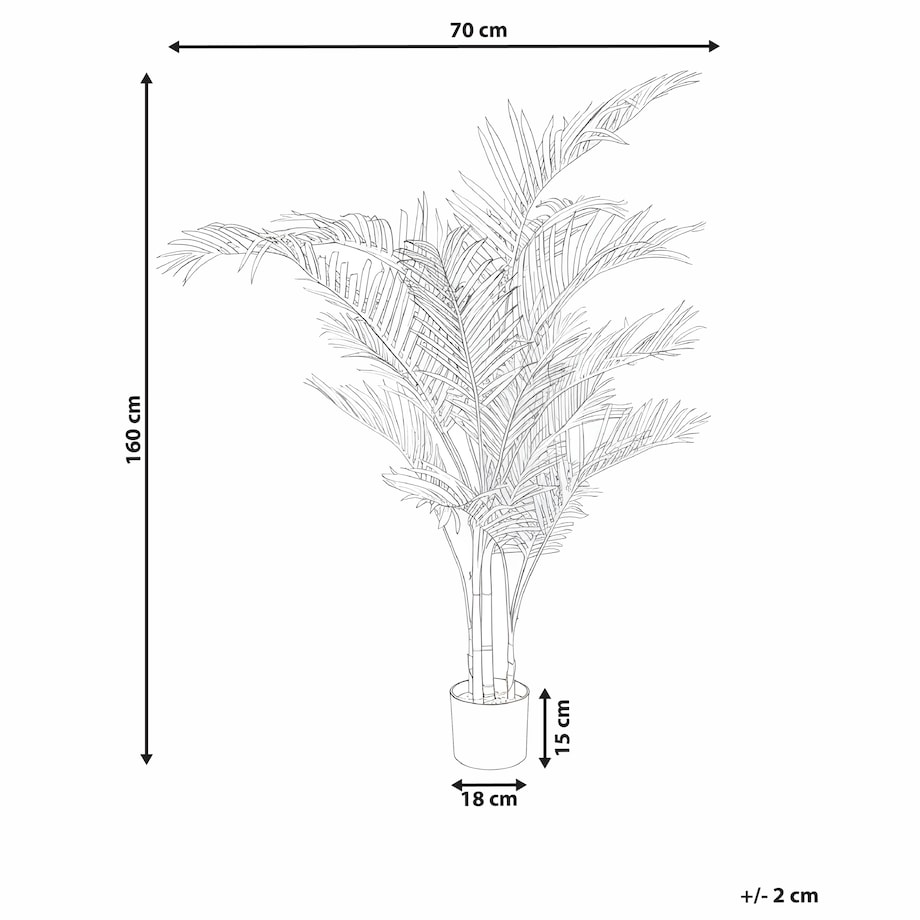 Sztuczna roślina ARECA PALM 160 cm Złoty