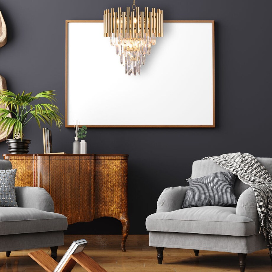 Dekoracyjna LAMPA wisząca MADISON ML5992 Milagro kryształowa OPRAWA glamour crystal ZWIS na łańcuchu złoty przezroczysty