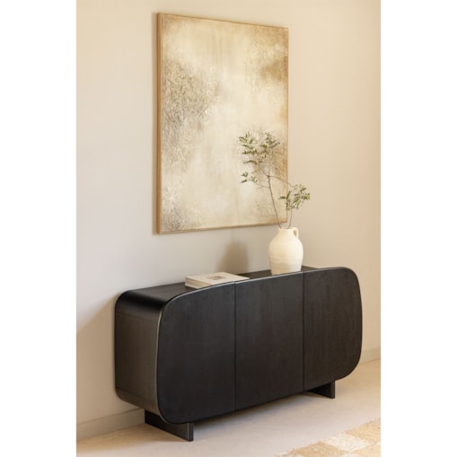 Komoda z drewna mango czarna Agathe 160x80 cm