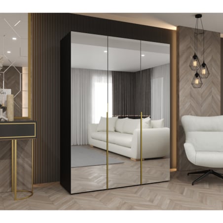 Szafa uchylna otwierana ALICANTE 3 150 wys. 202 cm Czarny + u. Złoty