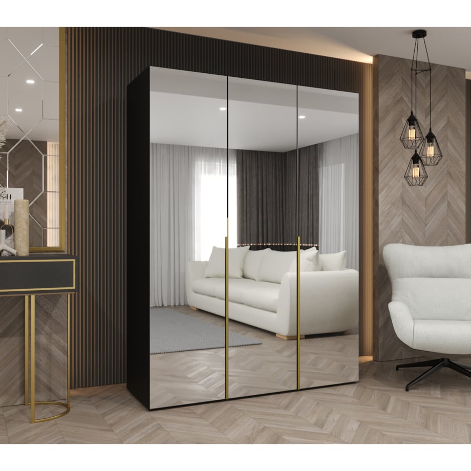Szafa uchylna otwierana ALICANTE 3 150 wys. 202 cm Czarny + u. Złoty