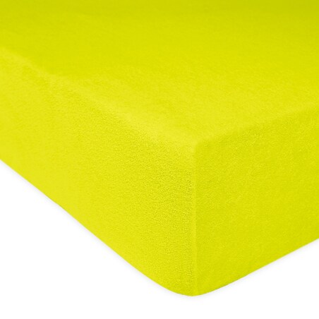 Prześcieradło frotte z gumką 90x200 kolor limonka