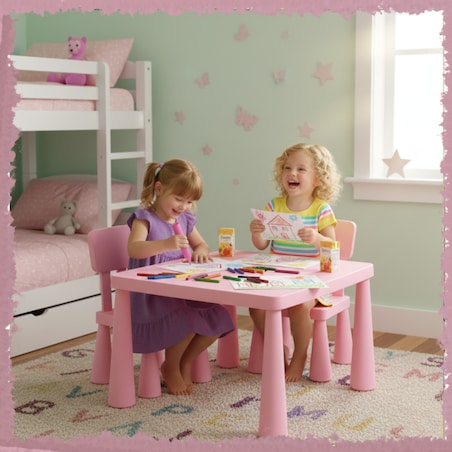 Stolik dla dzieci różowy plastikowy do pokoju dziecka dziecięcy
