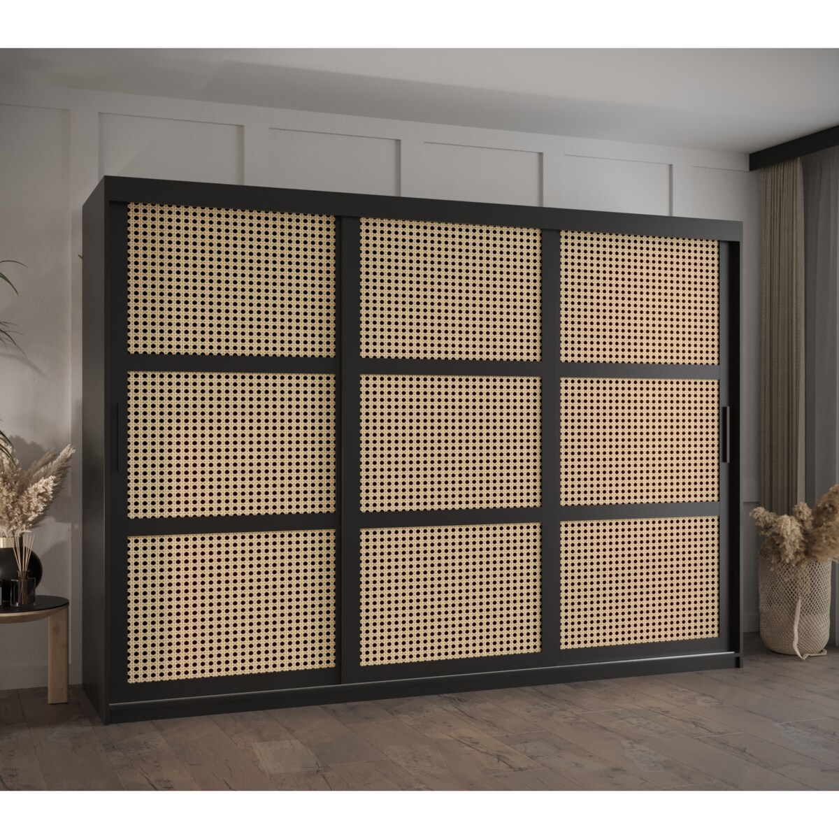 Szafa przesuwna Garderoba PLECIONKA WIEDEŃSKA 250 czarny