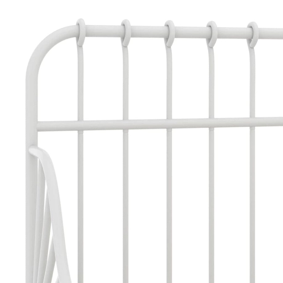 vidaXL Przedłużana rama łóżka, biała, metalowa, 80x130/200 cm