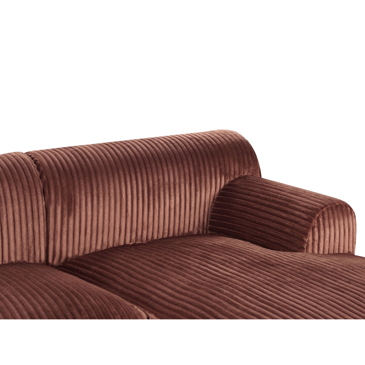 Narożnik prawostronny sztruksowy brązowy STENUM