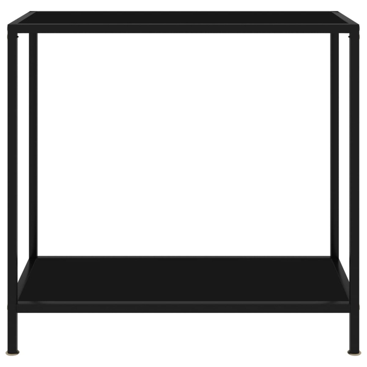 vidaXL Stolik konsolowy, czarny, 80x35x75 cm, szkło hartowane