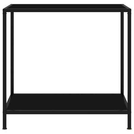 vidaXL Stolik konsolowy, czarny, 80x35x75 cm, szkło hartowane