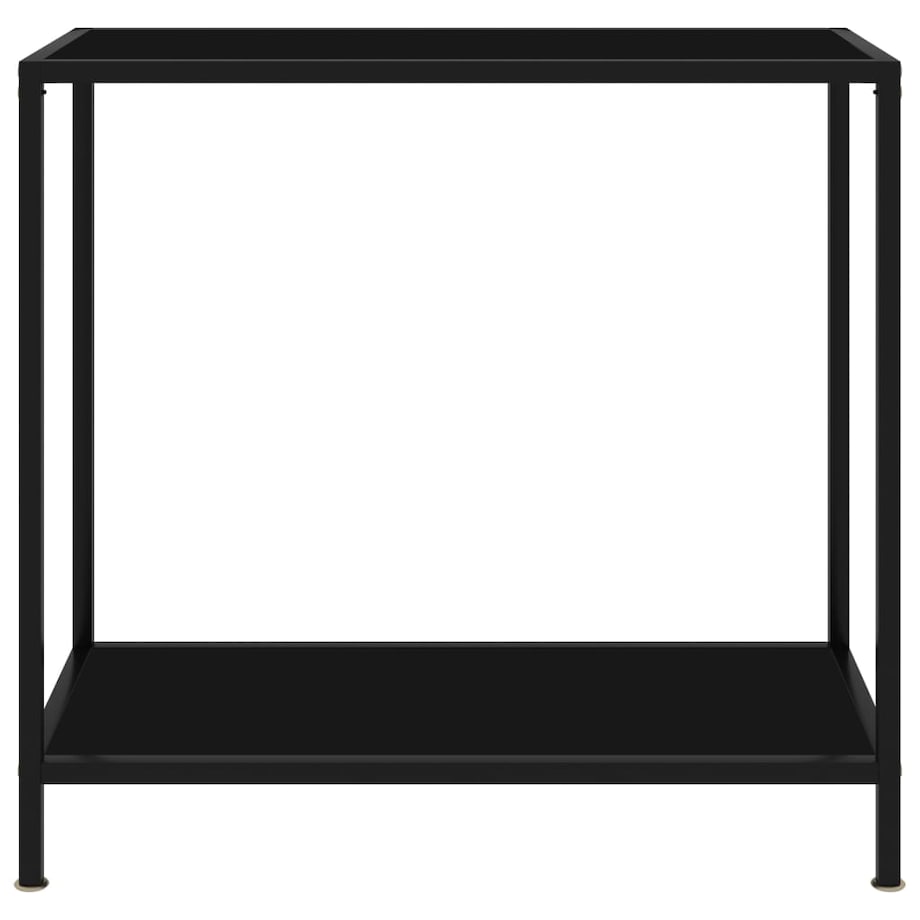 vidaXL Stolik konsolowy, czarny, 80x35x75 cm, szkło hartowane