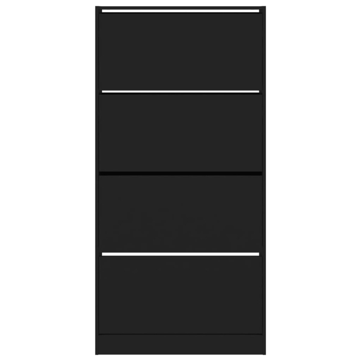 vidaXL Szafka na buty z 4 uchylanymi szufladami, czarna, 80x21x163,5cm