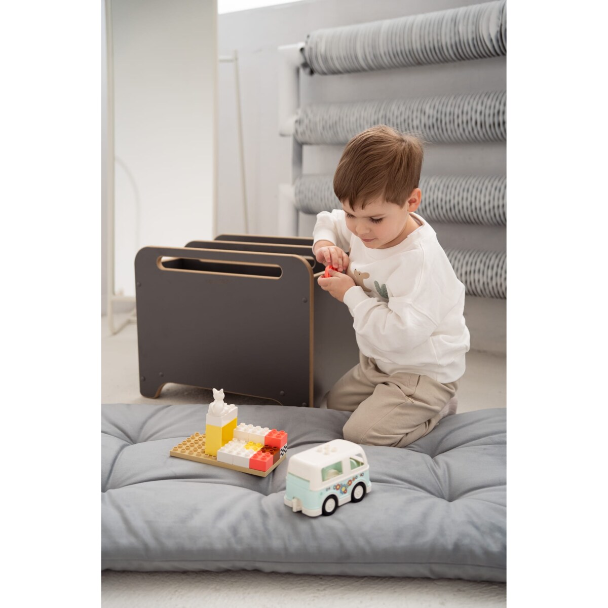 BIG-BOX skrzynia do przechowywania książek i zabawek - szara