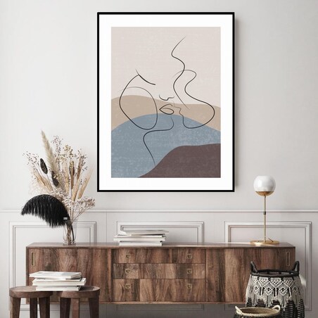 Poster Story, Plakat, Obraz - Linearny Pocałunek No1, wymiary 21 x 30 cm