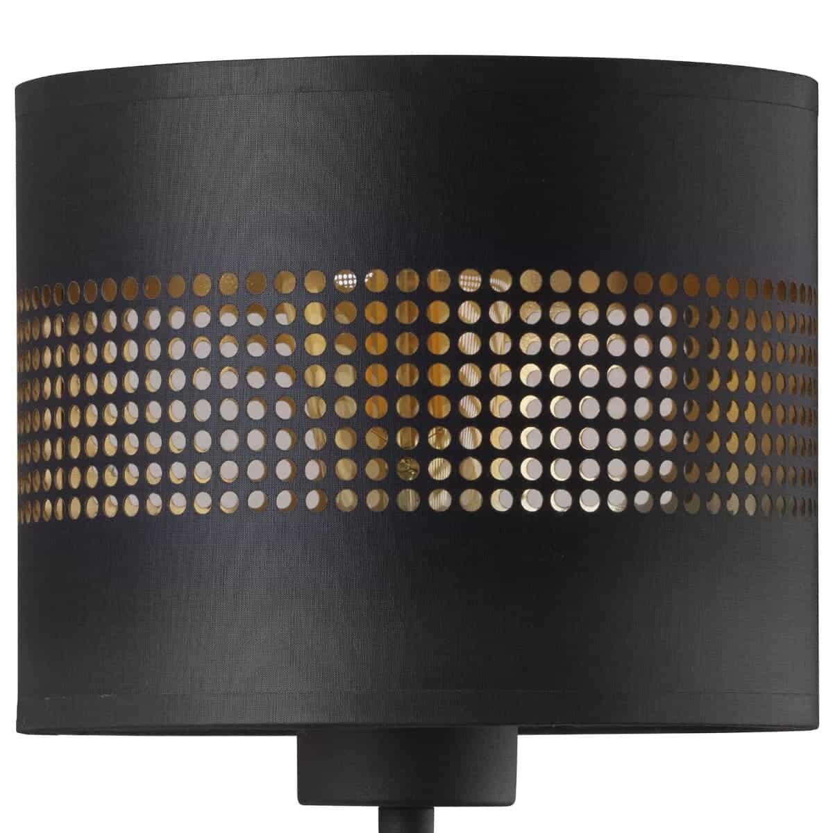 Ażurowy kinkiet tuba Tago 3210 TK Lighting okrągła z tkaniny czarna złota