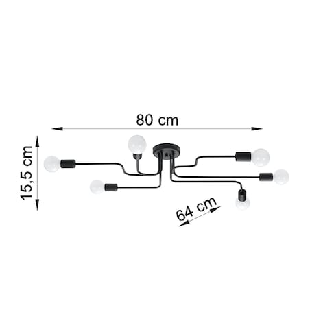 Żyrandol VECTOR 6 czarny