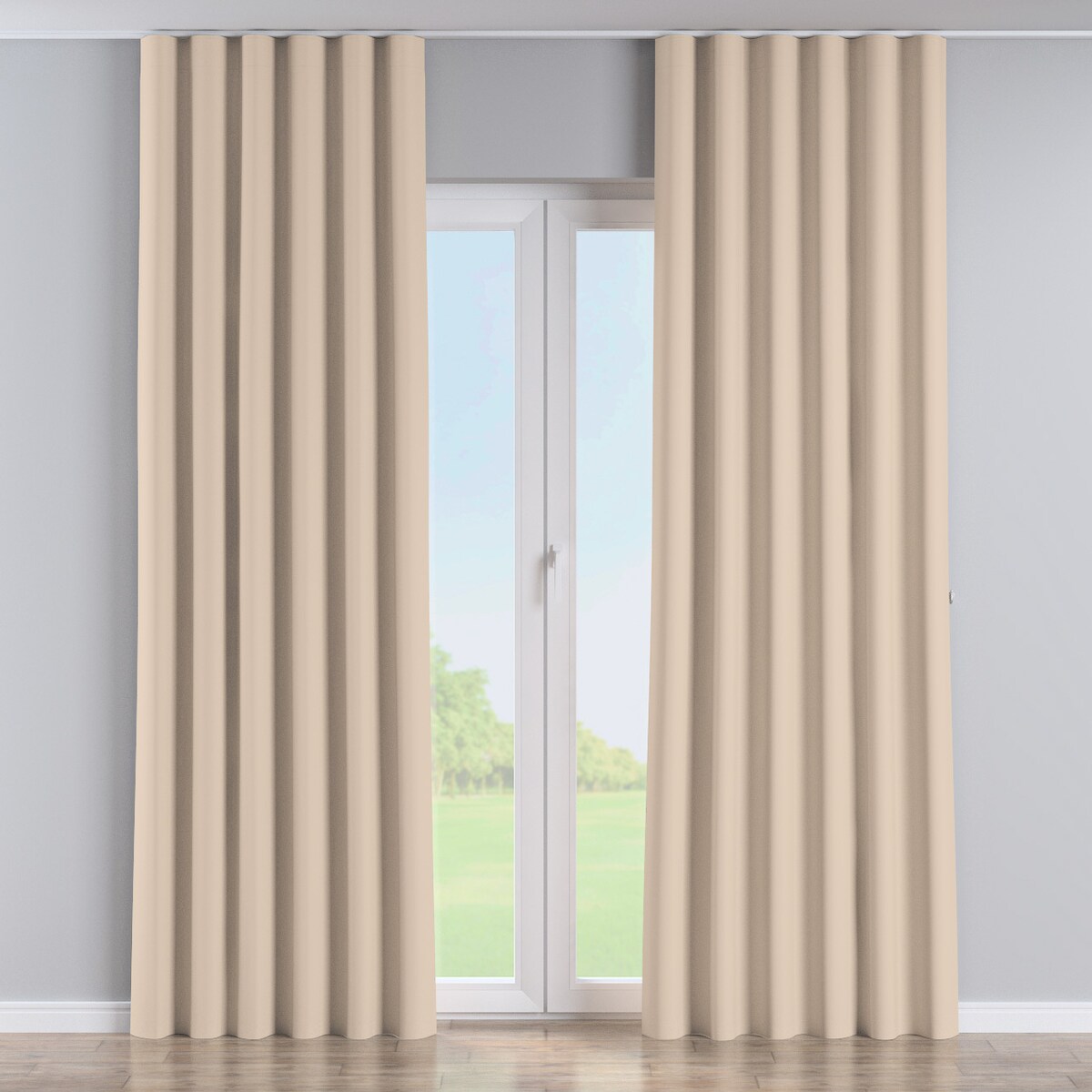 Zasłona na taśmie wave 130x245 kremowy beż