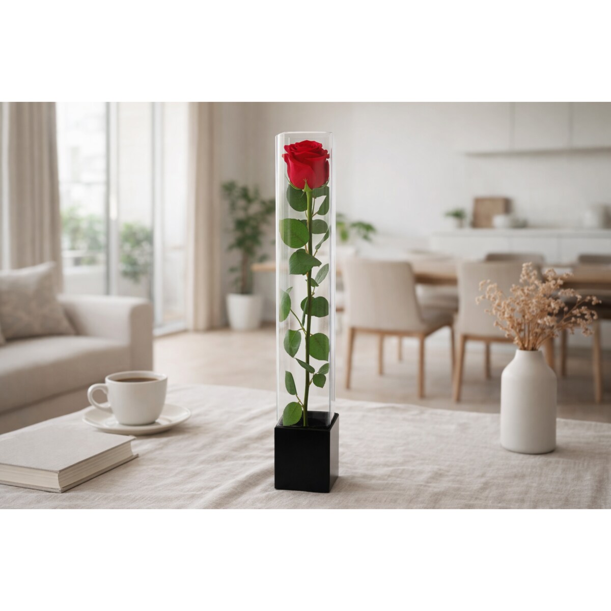 Mega Box 20 sztuk - Wieczna Róża |czerwona| stabilizowana| wysokość 50cm