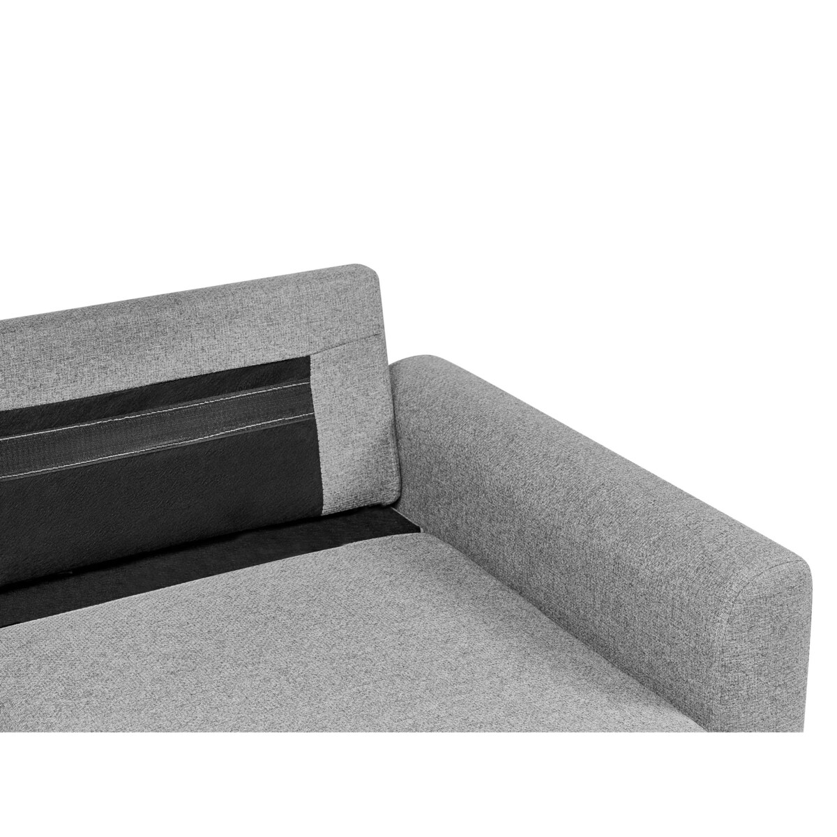Narożnik rozkładany NASSJO Len syntetyczny Szary dla 3 osób Lewostronny