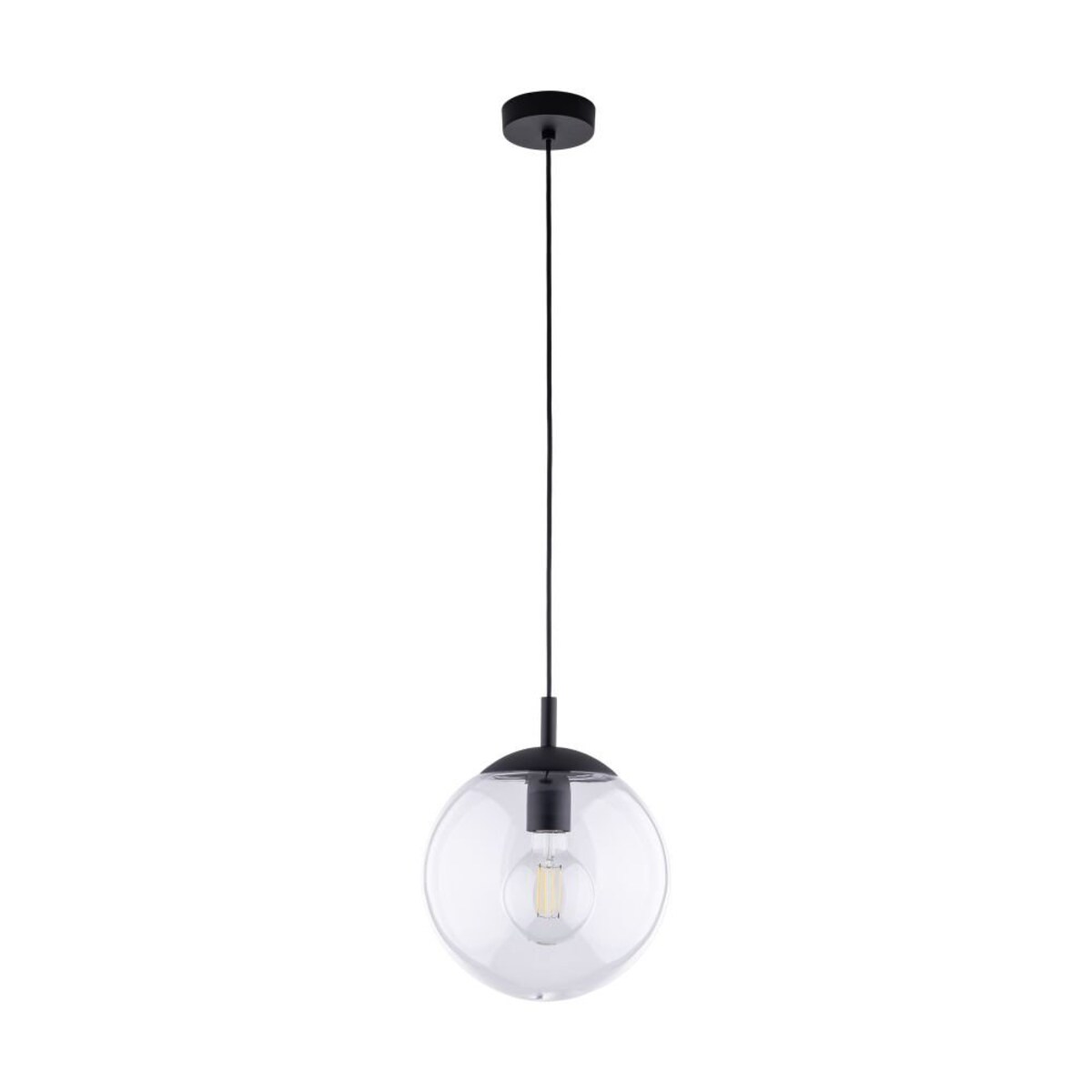 Lampa wisząca ESME transparentna szklana E27 czarna TK Lighting 3266 do salonu i kuchni