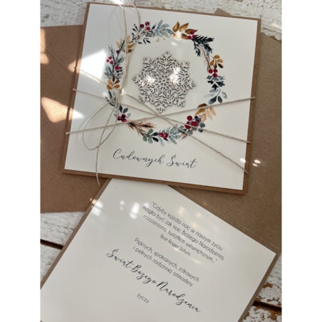 Wyjątkowa ręcznie robiona kartka świąteczna na Boże Narodzenie