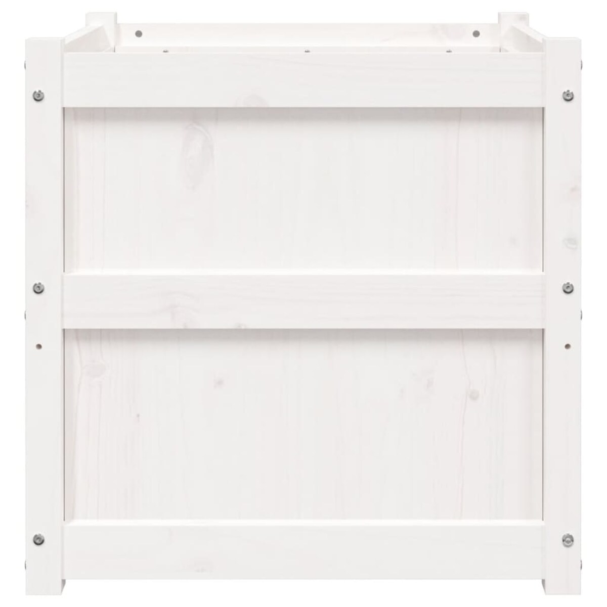 vidaXL Donica ogrodowa, biała, 60x60x60 cm, lite drewno sosnowe