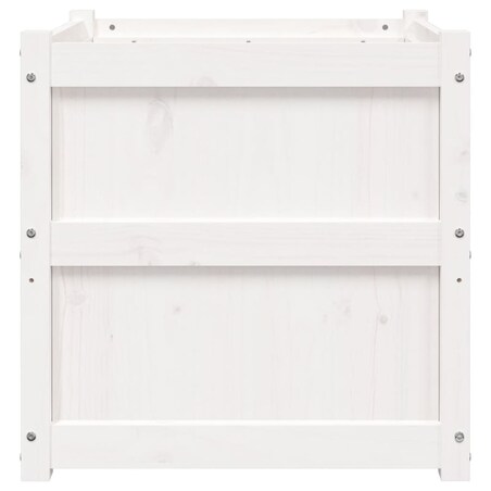 vidaXL Donica ogrodowa, biała, 60x60x60 cm, lite drewno sosnowe