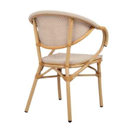 Krzesło CAFE BISTRO PARIS ARM jasnobrązowe rattan