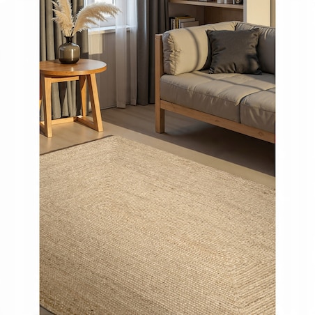 Dywan jutowy do salonu 200x300cm,dwustronny naturalny beżowy dywan z juty