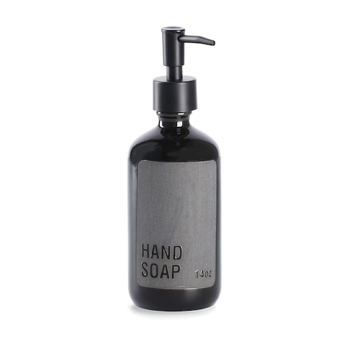 Ceramiczny dozownik na mydło HANDSOAP, Ø7 x 20,8 cm, kolor czarny