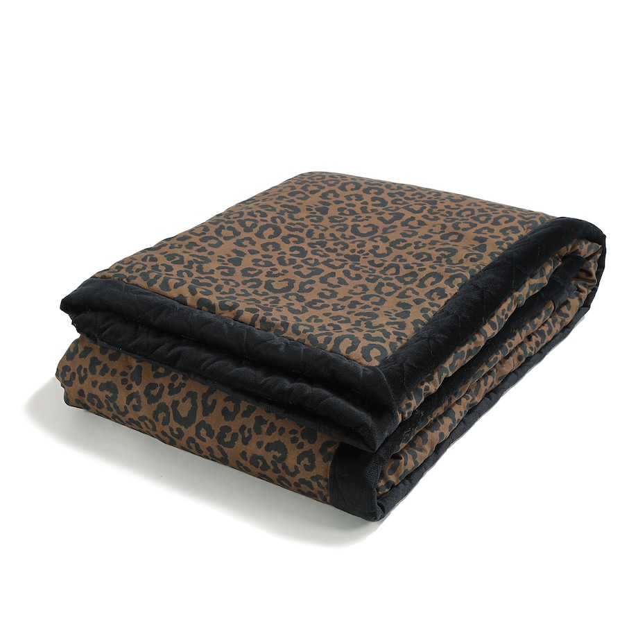 La Millou - Ciepły Koc Velvet LEOPARD CHOCO by Magdalena Lamparska