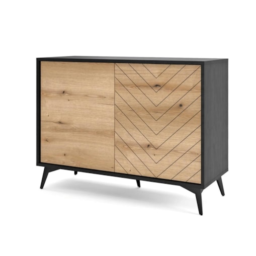 Komoda GALAXY 2D 104 cm czarna/dąb evoke