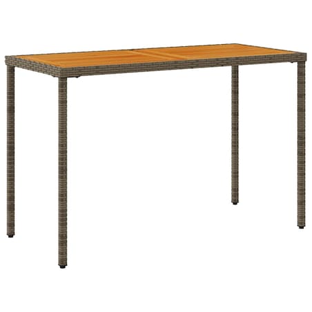 vidaXL Stół ogrodowy z akacjowym blatem, szary, 115x54x74 cm