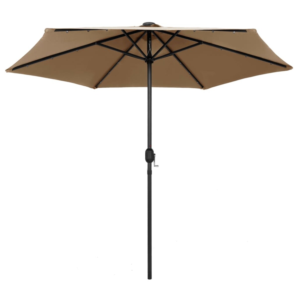 vidaXL Parasol ogrodowy z LED i aluminiowym słupkiem, 270 cm, taupe