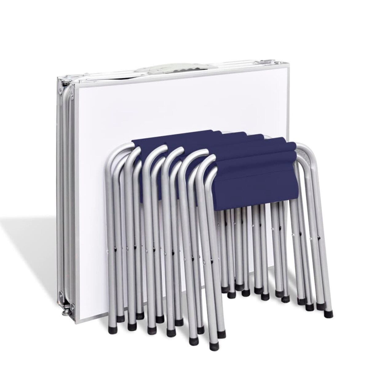 vidaXL Zestaw turystyczny: stół i 6 stołków, regulacja wysokości