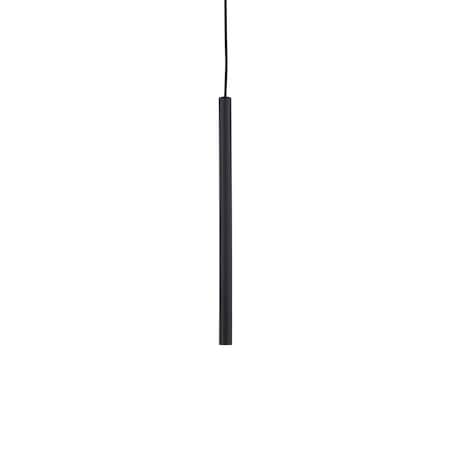 Lampa Wisząca Tk Lighting Ferro Czarna Ryflowana Metalowa Tuba Sopel Rurka 50Cm 1Xg9