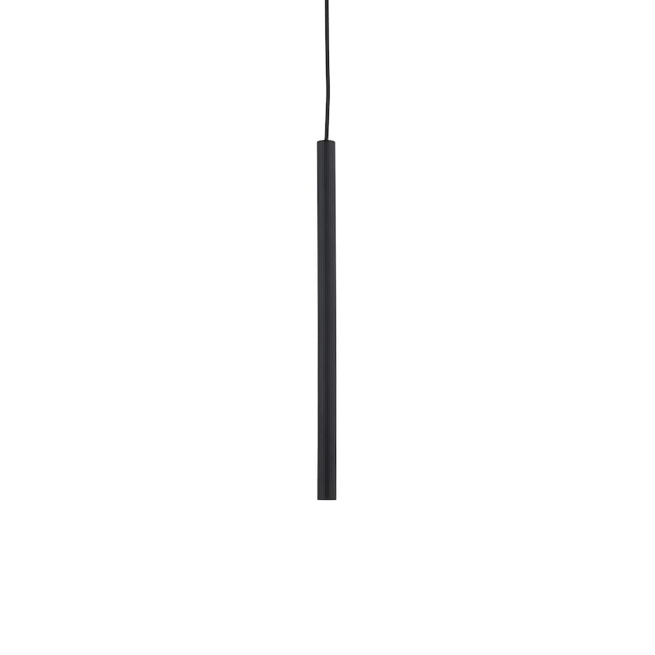 Lampa Wisząca Tk Lighting Ferro Czarna Ryflowana Metalowa Tuba Sopel Rurka 50Cm 1Xg9