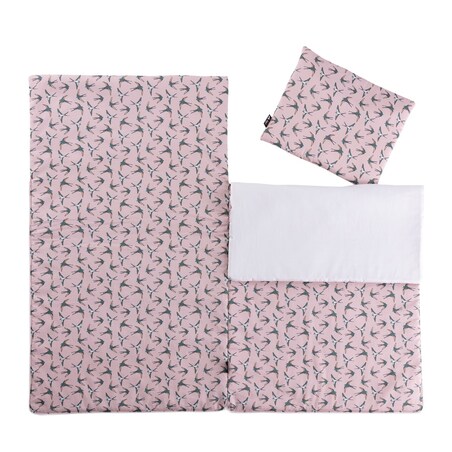 Śpiworek przedszkolaka Pink & Swallows, 65 x 100