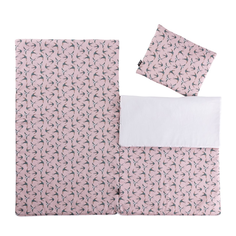 Śpiworek przedszkolaka Pink & Swallows, 65 x 100