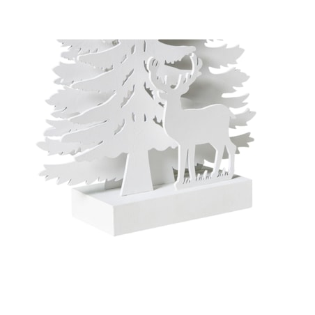 Dekoracja świąteczna LED FEMAN Choinka Renifer 36 cm Biały