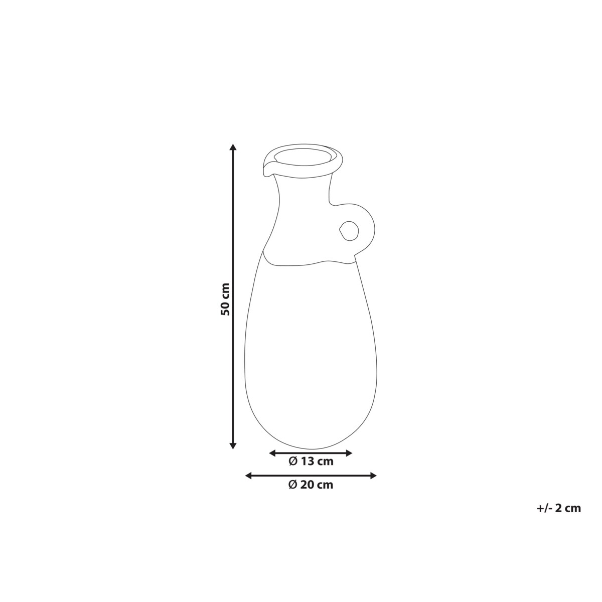 Wazon dekoracyjny z terakoty 50 cm niebiesko-brązowy VELIA