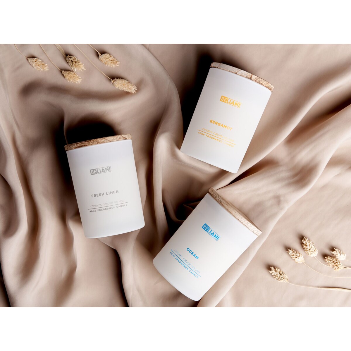 3 świece zapachowe sojowe morski/ bergamotka/ świeże pranie SIMPLICITY