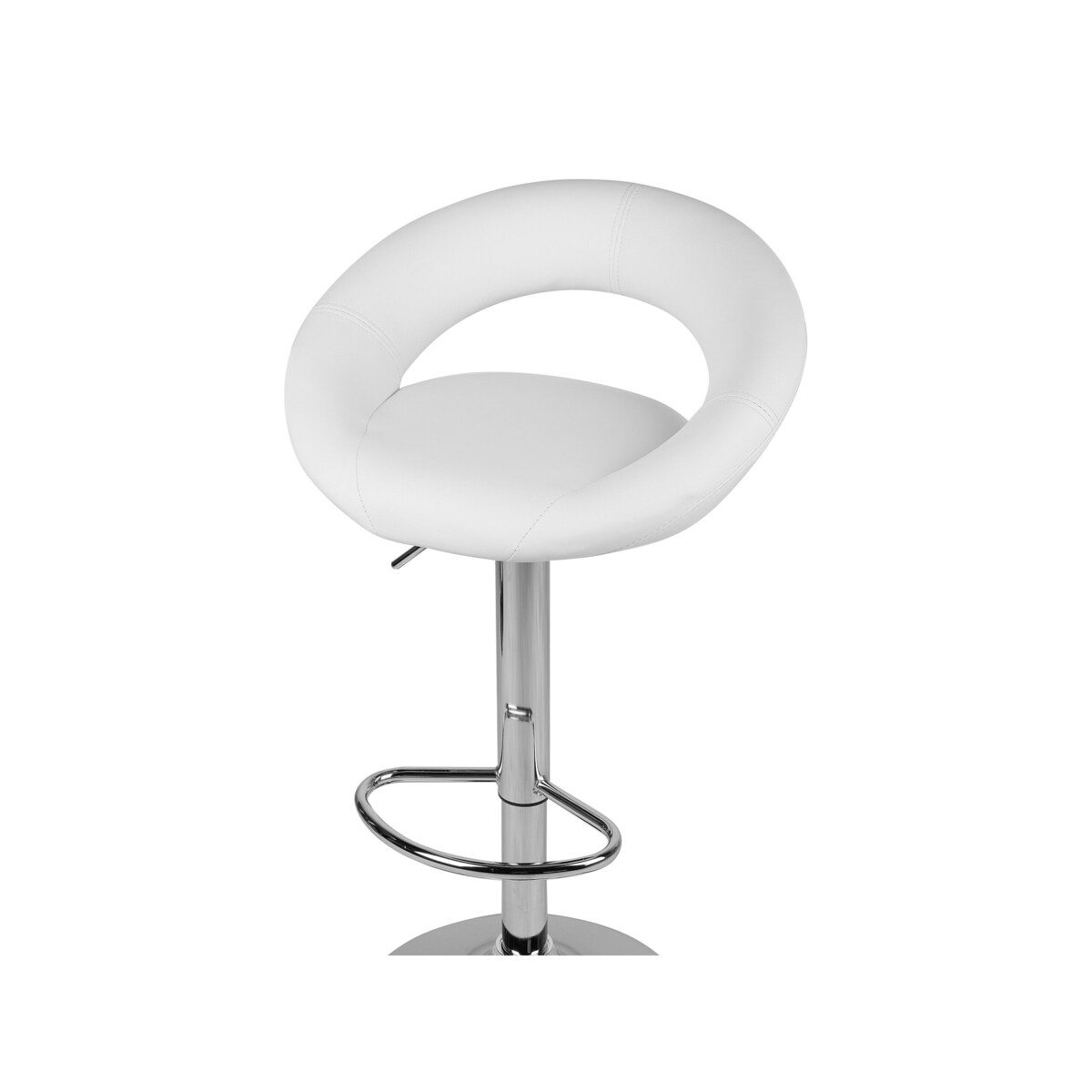 Zestaw 2 hokerów barowych regulowanych ekoskóra biały PEORIA