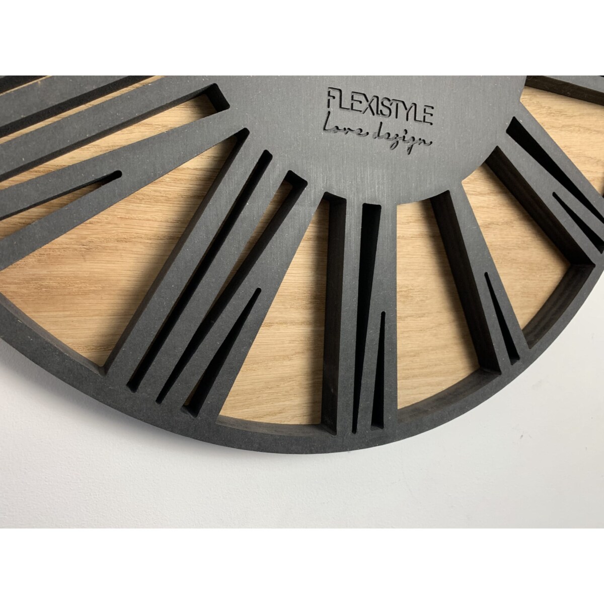 Duży zegar ścienny Roman czarny Loft 50cm