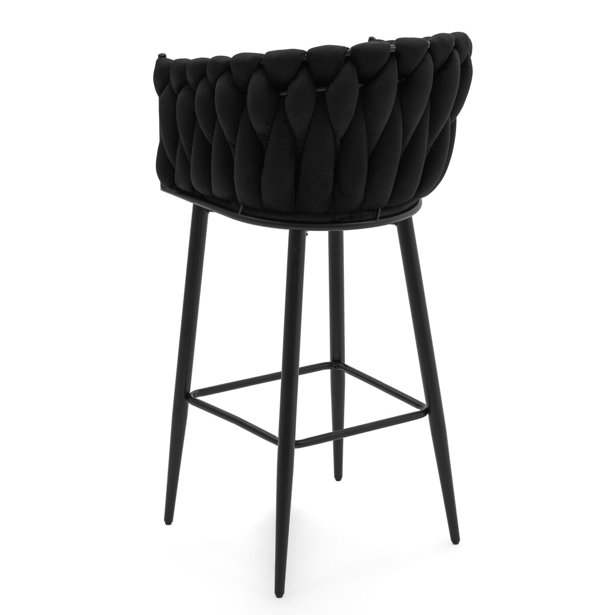 Hoker tapicerowany welurowy pleciony do salonu jadalni barowy glamour LATINA