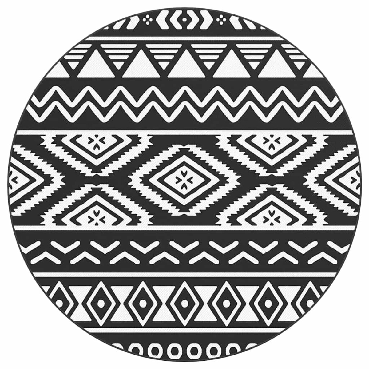 vidaXL Dywan zewnętrzny, ARAKIL czarny, Ø200 cm, PP