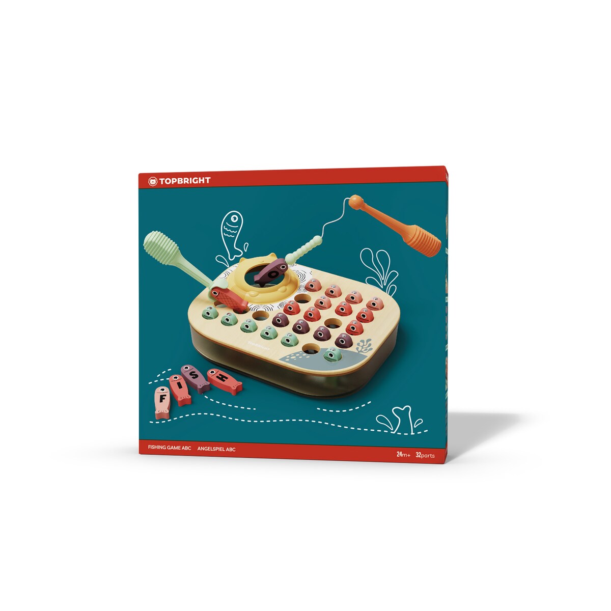 Łowimy rybki ABC gra zręcznościowa na magnes 24 mies.+ Top Bright