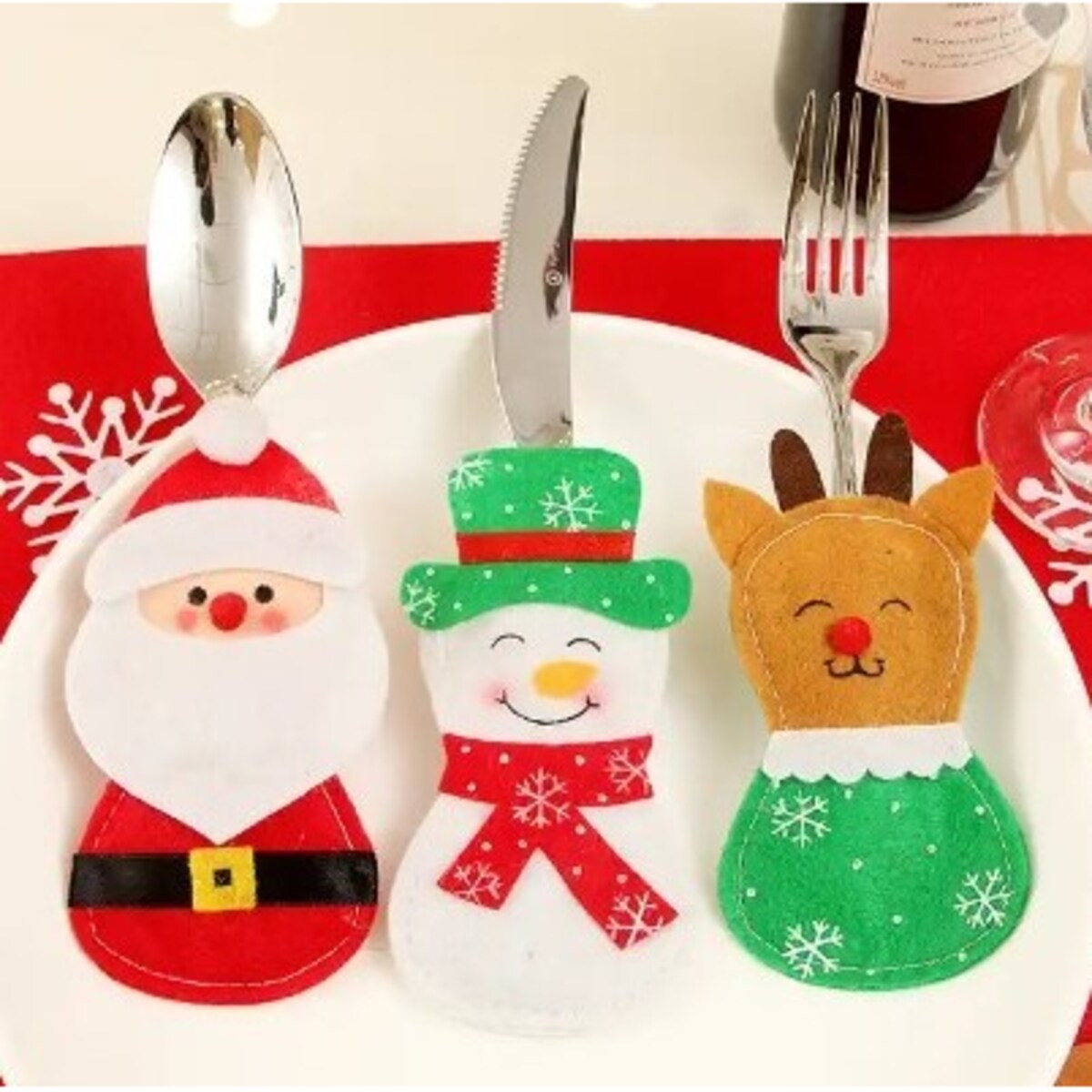 Czapka Pokrowiec Na Sztućce Ozdoba Stół Święta