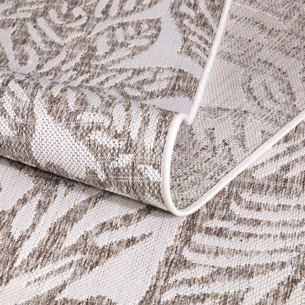 Dywan na zewnątrz i do wnętrz roślinny Sunny 4690 Beż Krem 60x110