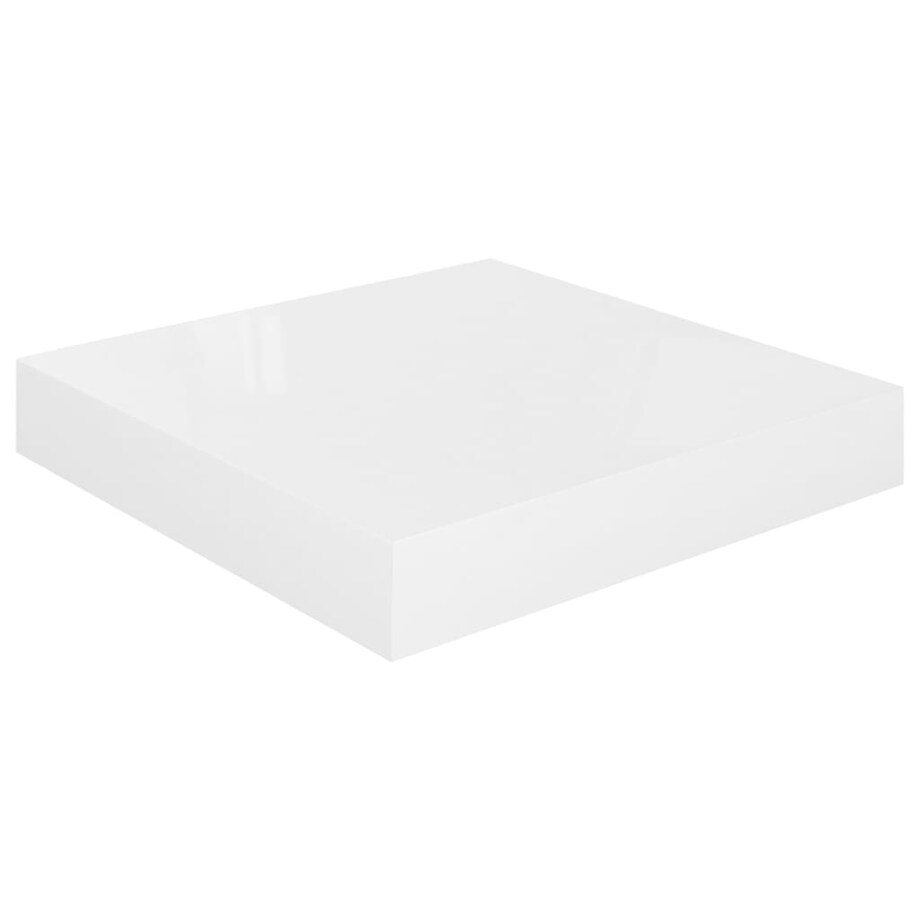 vidaXL Półka ścienna, biała, wysoki połysk, 23x23,5x3,8 cm, MDF