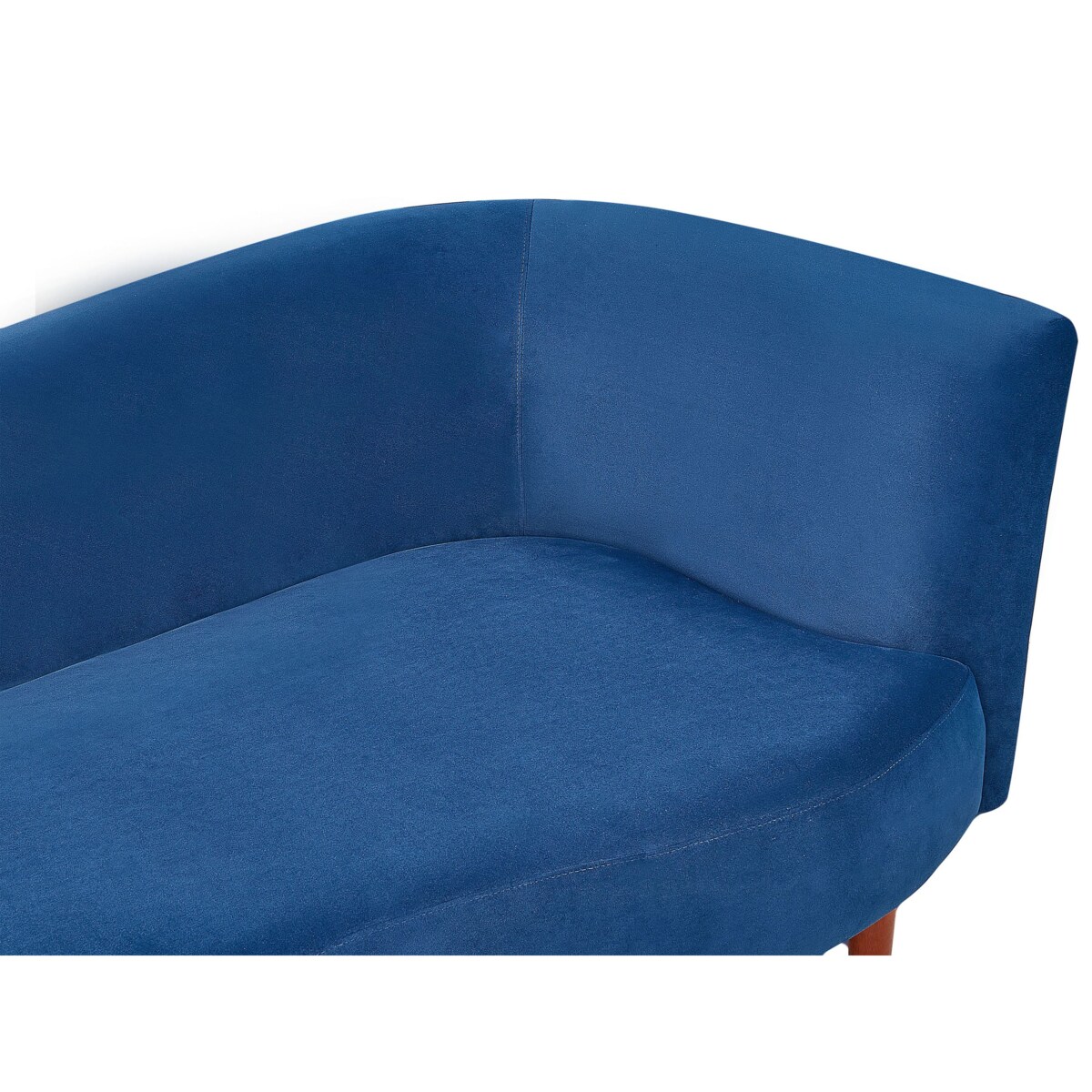 Szezlong welurowy prawostronny niebieski CHAUMONT